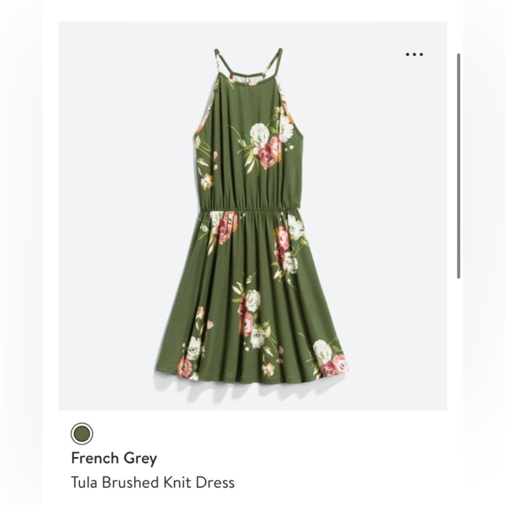 🌻NWT🌻 French Grey  Green & Pink Floral Sleeveless Sundress - XS
